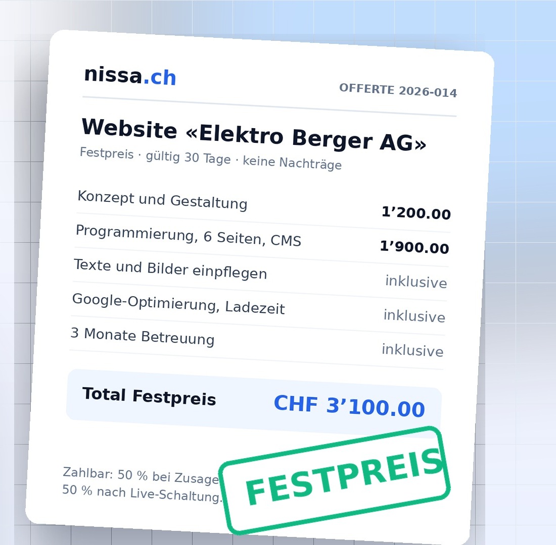 Offerte mit Festpreis – keine Nachträge